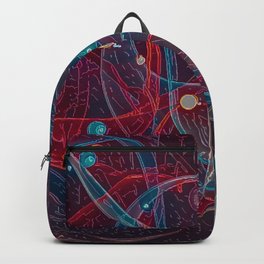 Abstract universe Backpack | Webb, Art, Graphicdesign, Lines, Space, Abstract, Dots, Red, Galaxy, Unknow 