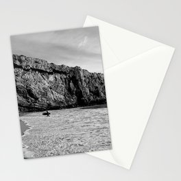 Surfer finding his way back to land Stationery Cards
