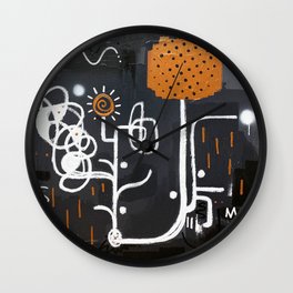 Copper rain Wall Clock