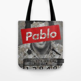 Pablo Escobar Hypebeast Rustic Retro Police Mugshot Tote Bag