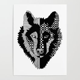 Abstract Wolf Poster