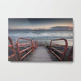 Aberavon beach handrail Metal Print | Rustyrailings, Sunset, Rust, Rocks, Ocean, Sea, Handrail, Blue, Aberavon, Rustyhandrail 