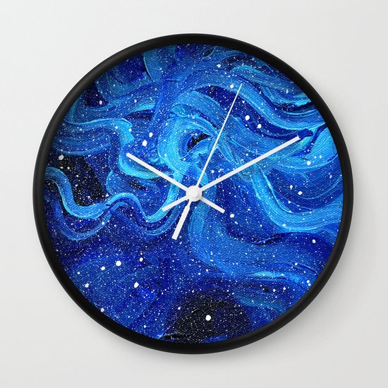 Galaxy Painting Acrylic Galaxy Art Wall Clock By Olechka Society6
