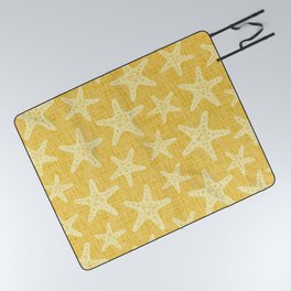 Sweet Starfish Pattern 246 Yellow Picnic Blanket