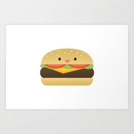 Happy Cheeseburger Art Print