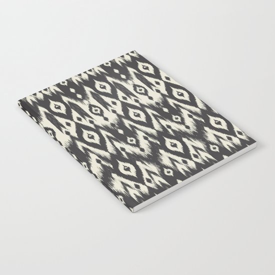 Black & Cream Tribal Ikat Notebook