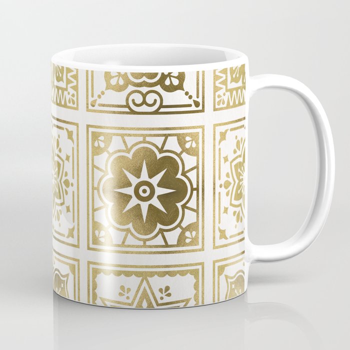 Talavera Mexican Tile – Gold Palette Coffee Mug