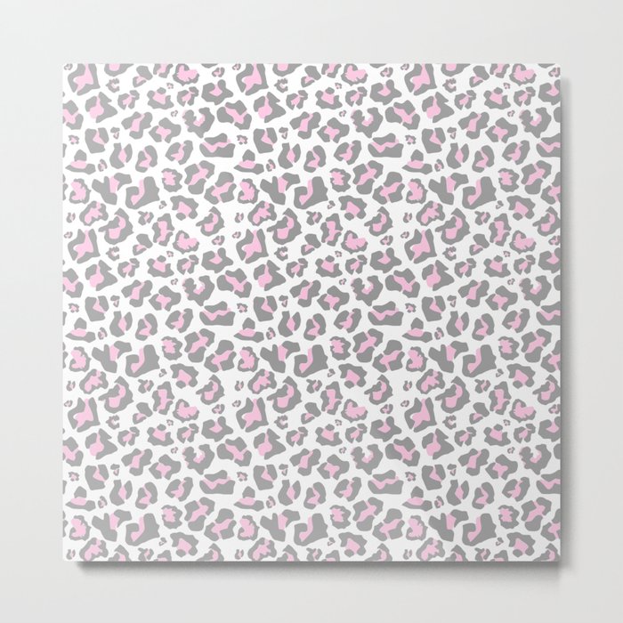 Pastel pink gray vector modern cheetah animal print Metal Print by Pink  Water | Society6