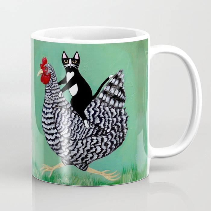 Cat on a Chicken Coffee Mug