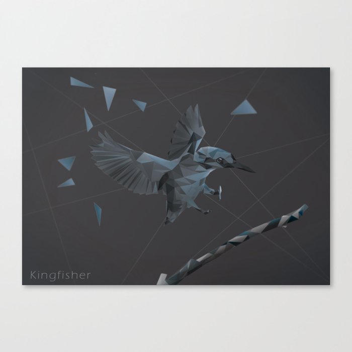 Polygon Kingfisher Canvas Print
