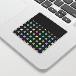 Black & Pastel Polka Squares Sticker