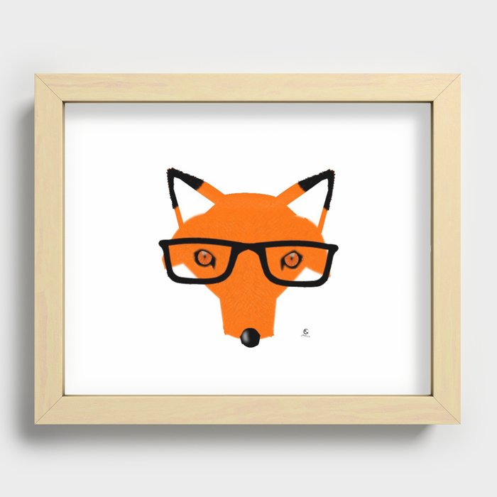 hipster fox Recessed Framed Print
