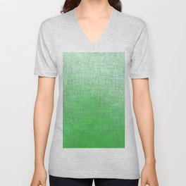 geometric pixel square pattern abstract background in green V Neck T Shirt