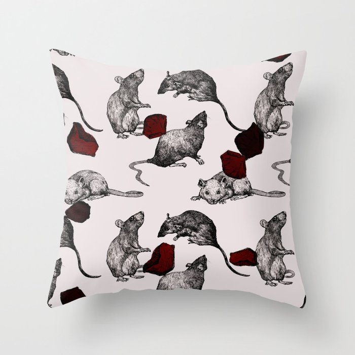 Sorrow Rats Throw Pillow