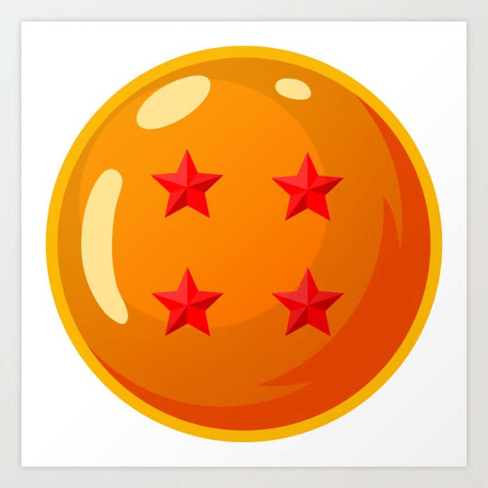 Dragonball 4 Star Ball Art Print By Special Tee Shop Society6