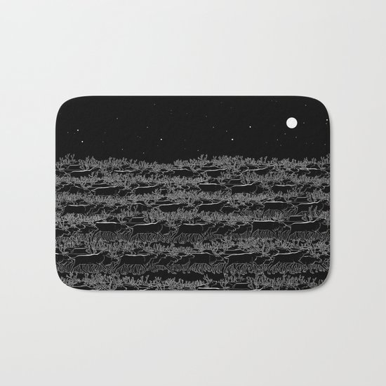 Night belongs to Reindeer Bath Mat