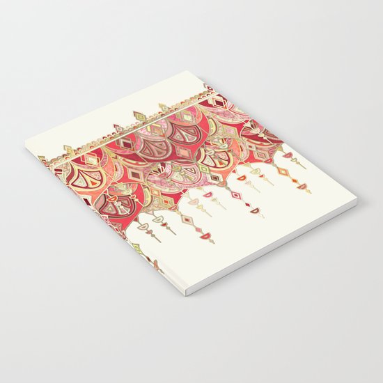 Royal Red Art Deco Double Drop Notebook