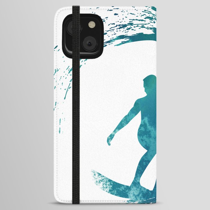 Surfer on the wave iPhone Wallet Case