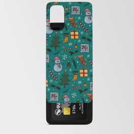 Christmas Holiday Teal Android Card Case