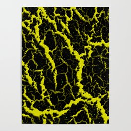 Cracked Space Lava - Yellow Poster