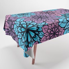 Colourful Delicate Flower Mandalas  Tablecloth