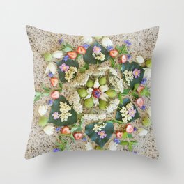 Nature Mandala: June Throw Pillow