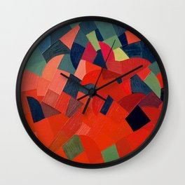 Grün-Rot Otto Freundlich 1939 Abstract Art Mid Century Modern Geometric Colorful Shapes Hard Edge Wall Clock
