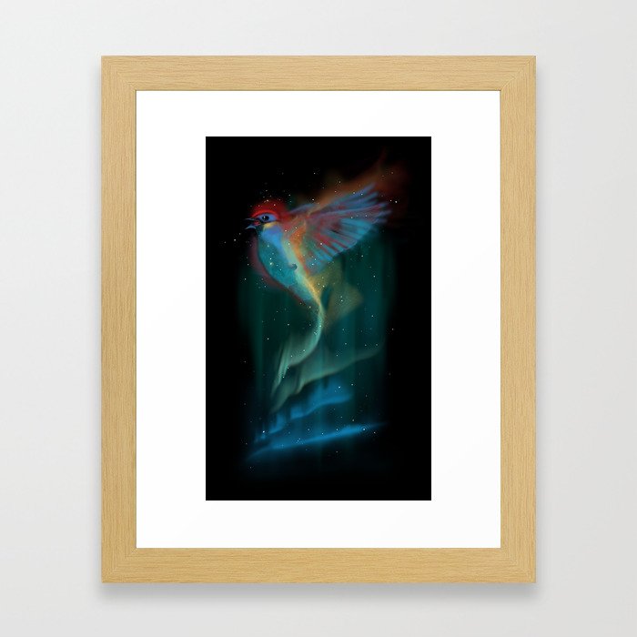 Aurora bird Framed Art Print