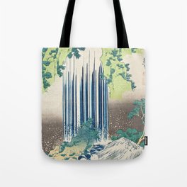 Yoro falls in mino province by Katsushika Hokusai. A traditional Japanese Ukyio-e style illustration of majestic Japan Falls Tote Bag