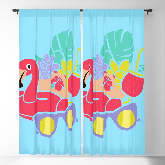 Summer print "Flamingo" Blackout Curtain