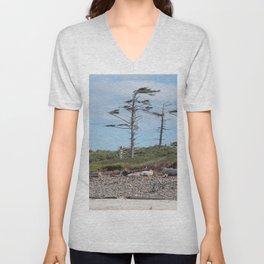 Skeletal Sentries Pacific Northwest Coastal Trees V Neck T Shirt