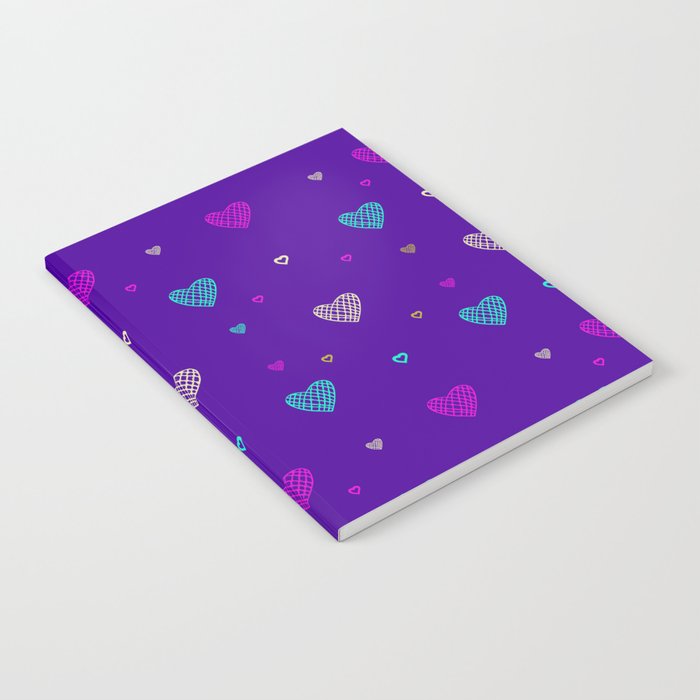Hearts on a purple background. For Valentine's Day. Vector drawing for February 14th. SEAMLESS PATTERN WITH HEARTS. Anniversary drawing. For wallpaper, background, postcards. Notebook