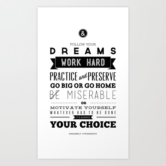 Sincerely Typography Art Print