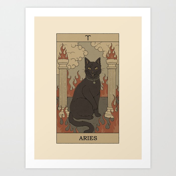 Aries Cat Art Print
