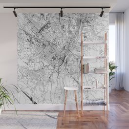 Albany White Map Wall Mural