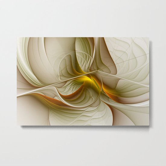 Abstract With Colors Of Precious Metals, Fractal Art Metal Print