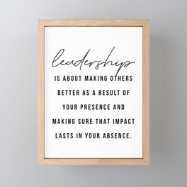 Leadership Quote Framed Mini Art Print