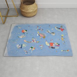 Sky Blue Painting By Wassily Kandinsky Rug | Fun, Art, Oil, Watercolor, Painting, Kids, Blue, Painter, Birds, Abstract 