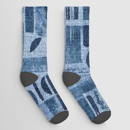 Jeans Pattern Print Socks