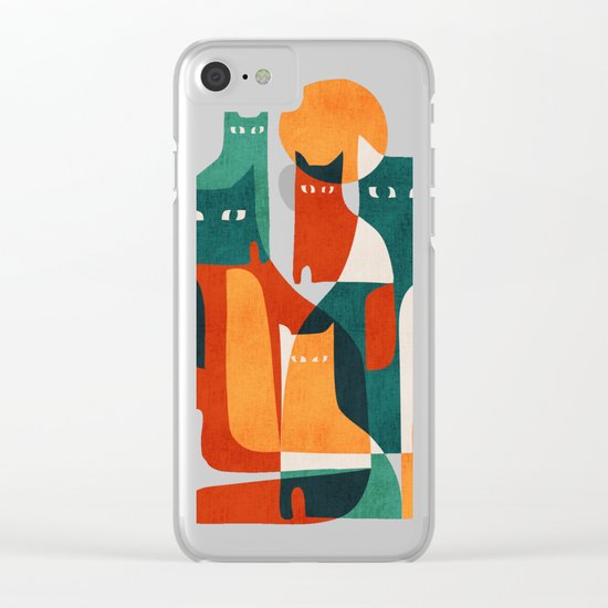 Cat Family Clear iPhone Case