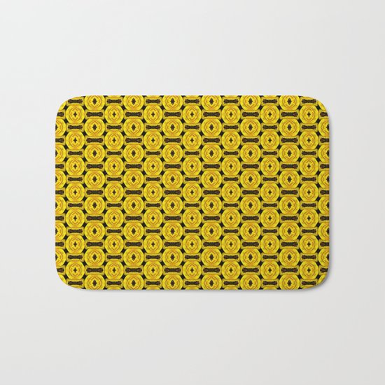 Buttons and Bows - Yellow Bath Mat