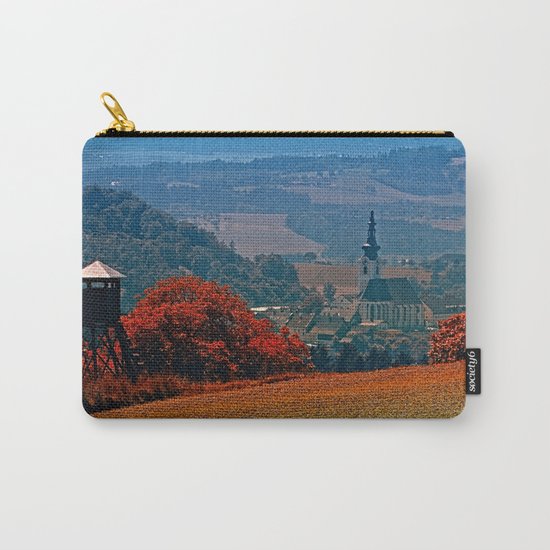 A hunting perch, a village and some vivid scenery Carry-All Pouch