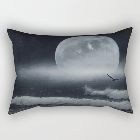 moon-lit ocean Rectangular Pillow