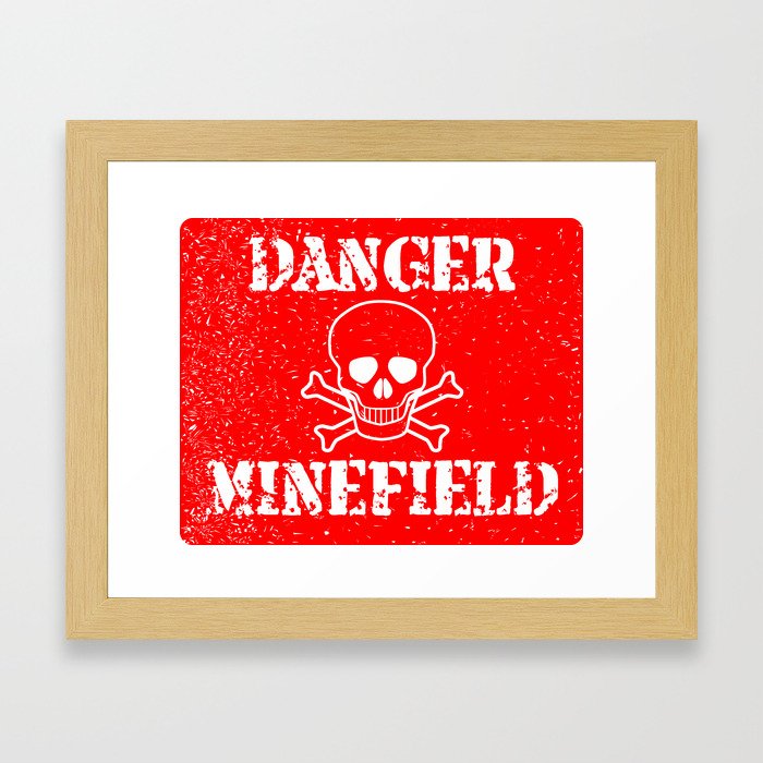 Danger Minefield Framed Art Print