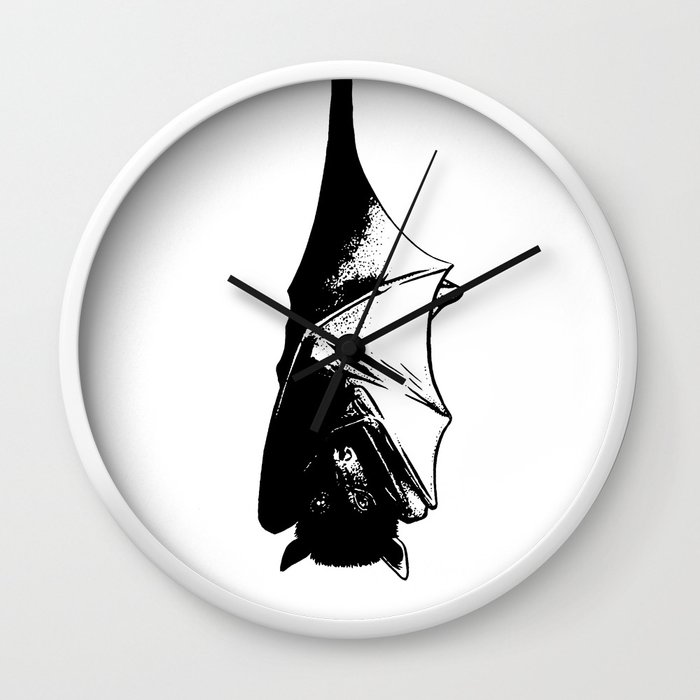 Drawing Of Hanging Flying Fox Bat Wall Clock By Isthistomorrow Society6 Learn how to draw hanging bat pictures using these outlines or print just for coloring. society6