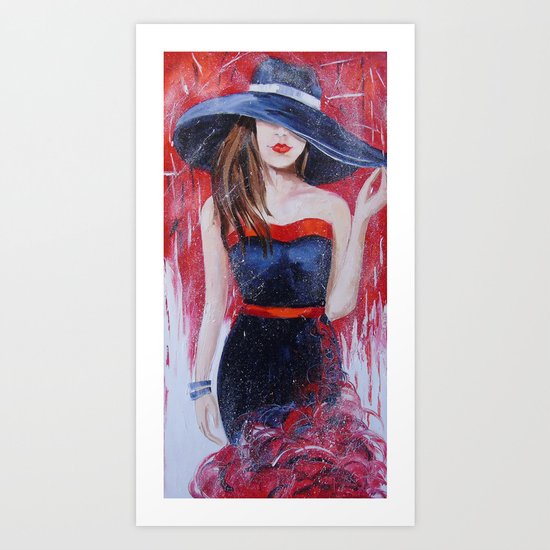 The girl in the hat Art Print