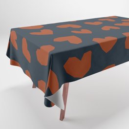 Geometric Hearts pattern navy Tablecloth