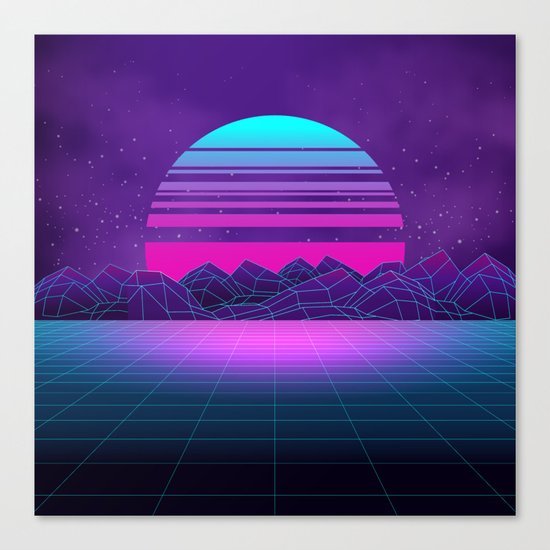 Future Sunset Vaporwave Aesthetic Canvas Print by edmproject | Society6