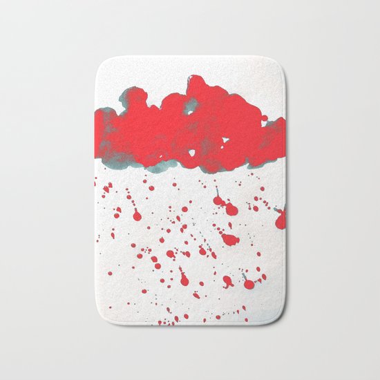 Red Red Clouds Bath Mat