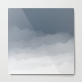 Slate Blue Watercolor Ombre (slate gray/blue and white) Metal Print